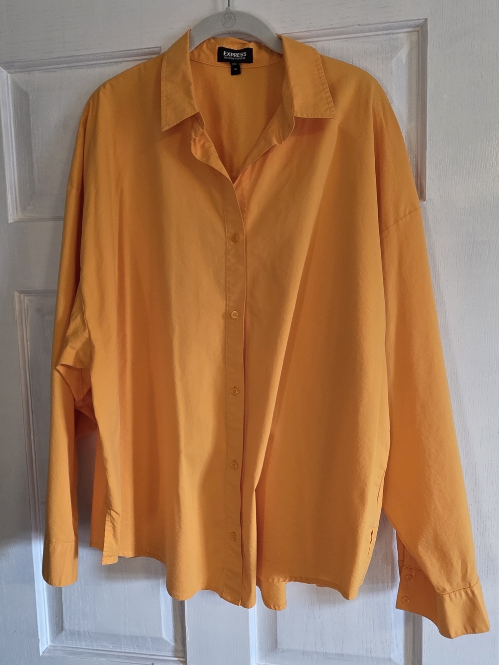 Express Orange Women's Button-Down Shirt, Size xl